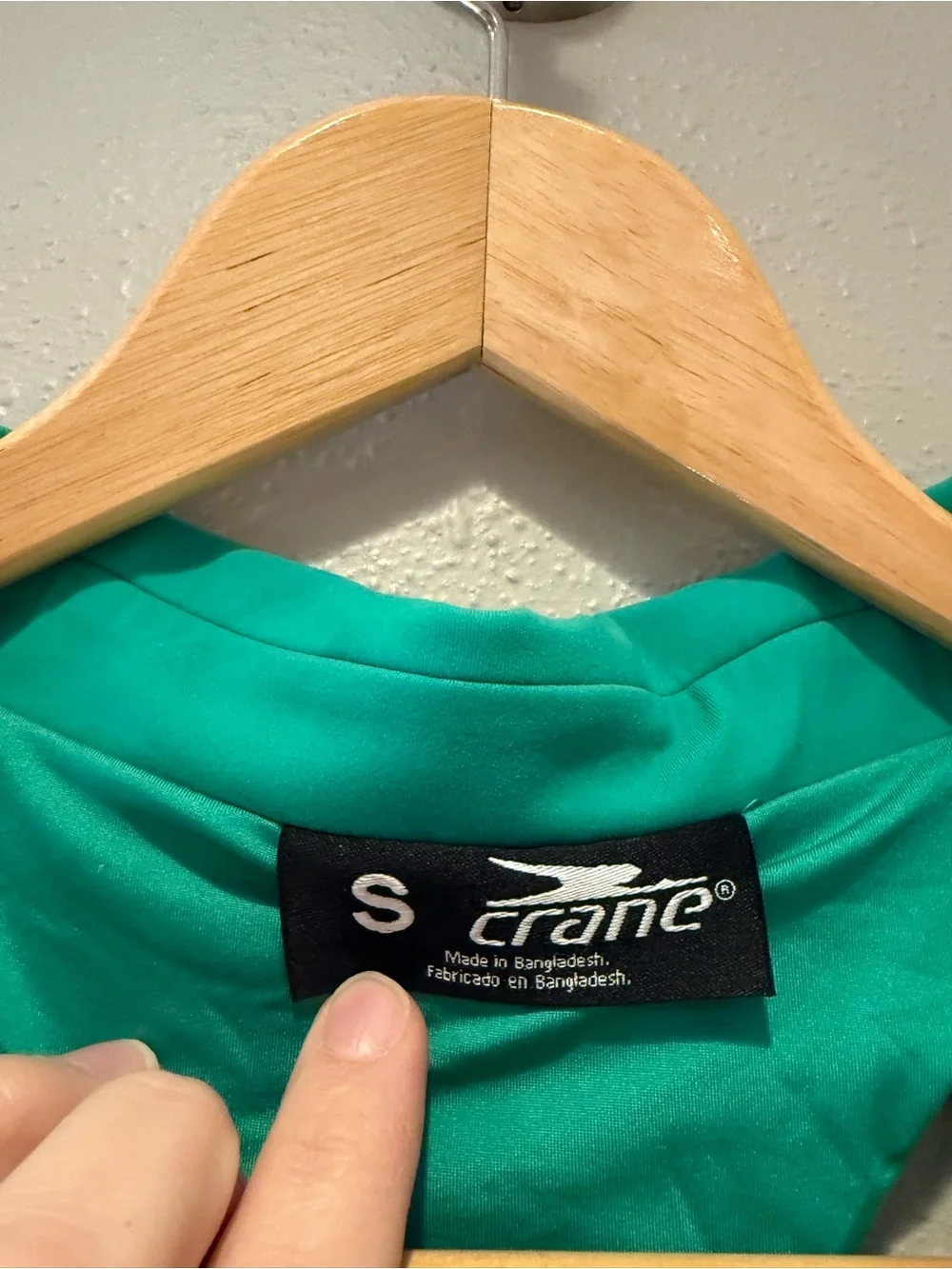 New Crane Collared Longline Sports Bra Crop Top Green Small